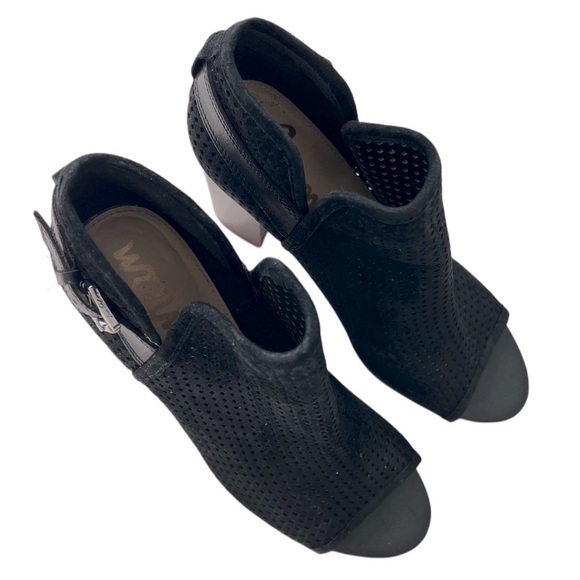 Sam Edelman Easton Black Genuine Leather Perforated Lagenlook boho boots 6.5 - Picture 4 of 11